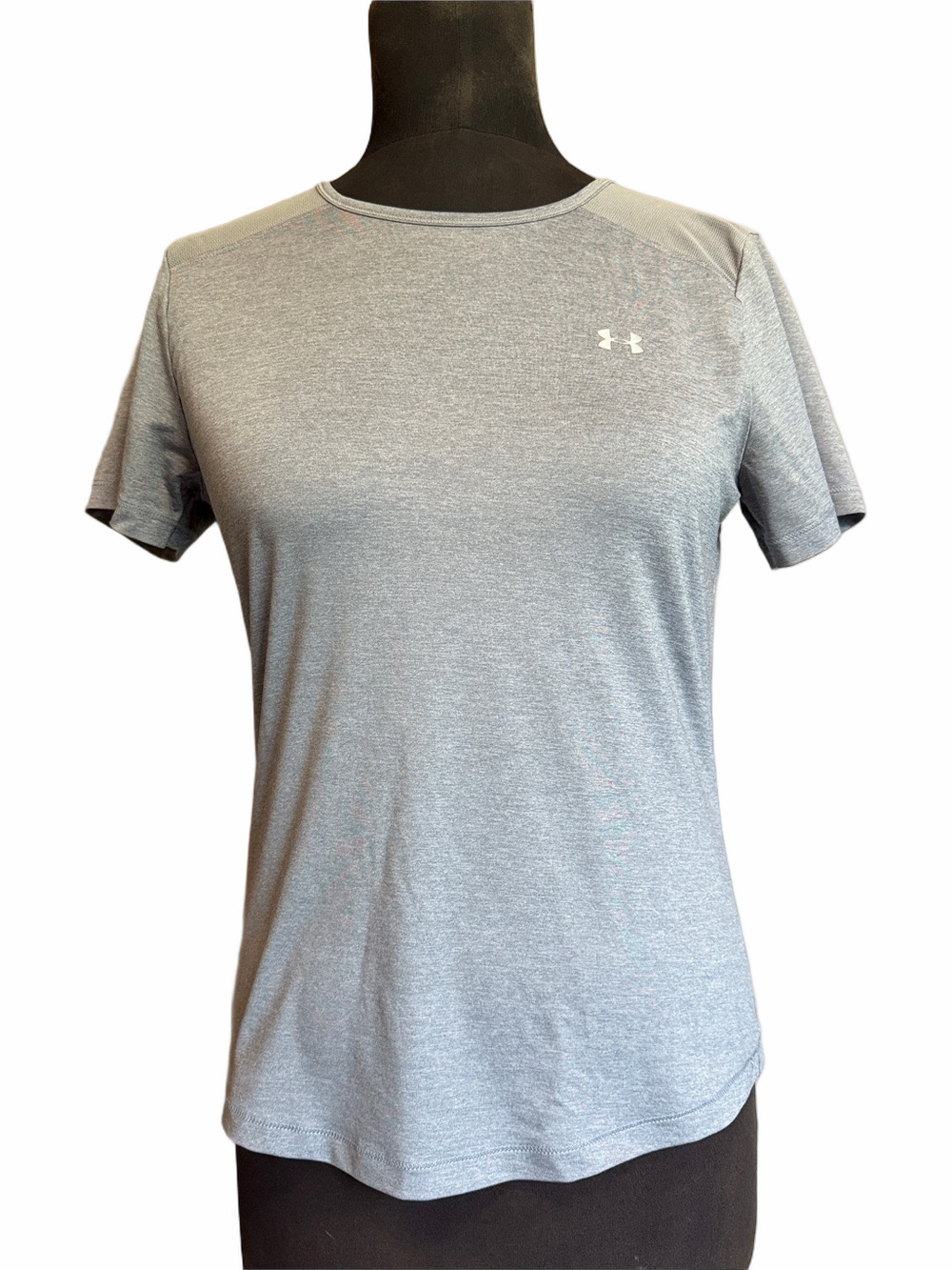 Under Armour Heather Gray Short Sleeve Athletic Tee With Open Back
